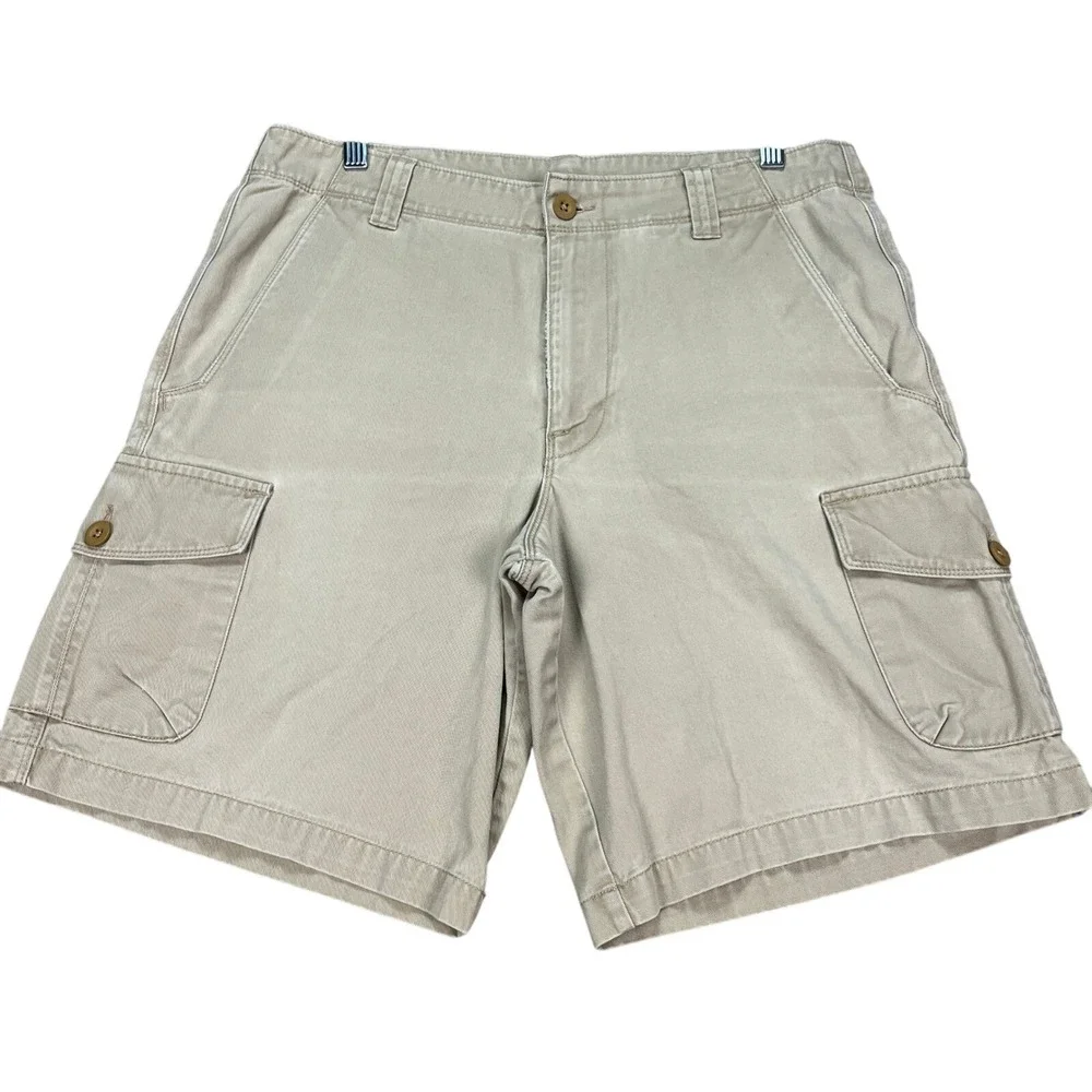 The North Face Mens Beige Cargo Shorts Size 32 Casual Flap Pocket Outdoor Hiking